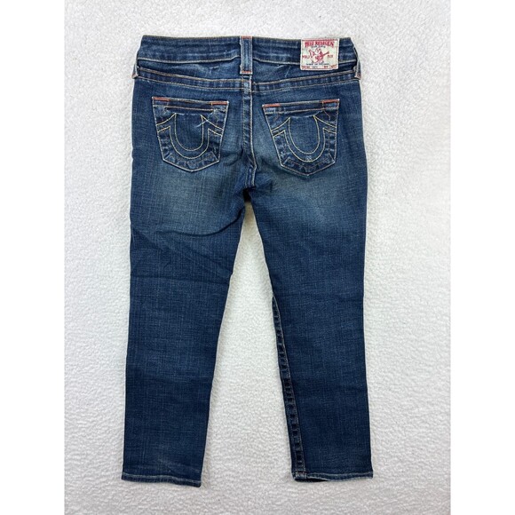 True Religion Kate Low Rise Cropped Jeans Women’s Blue W26 Made in USA Y2K Denim - Picture 10 of 12
